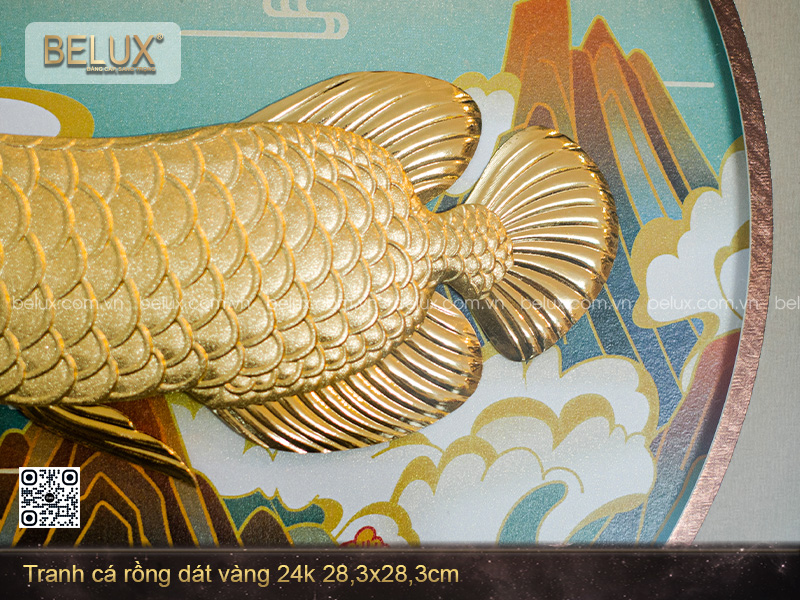 Tranh Cá Rồng Dát Vàng 24k