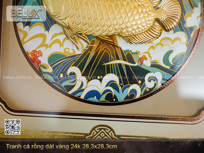 Tranh Cá Rồng Dát Vàng 24k