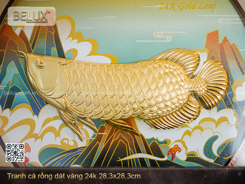 Tranh Cá Rồng Dát Vàng 24k