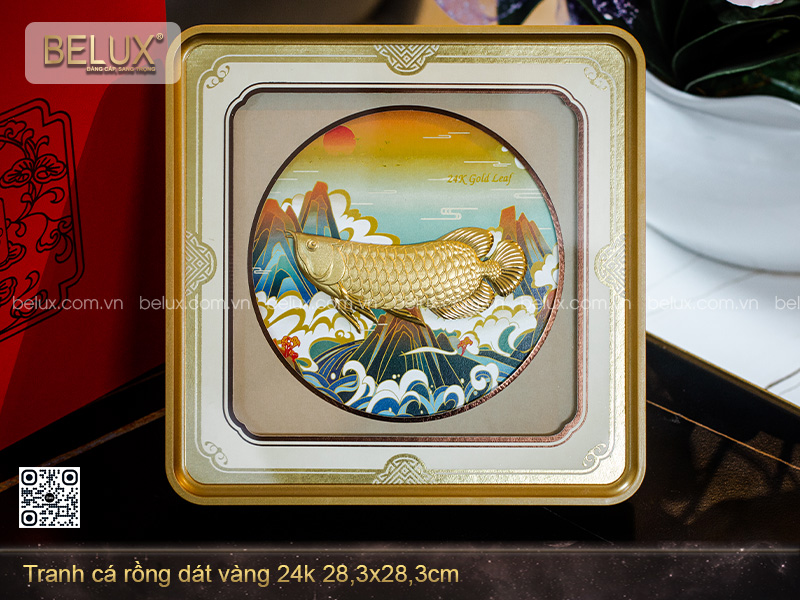 Tranh Cá Rồng Dát Vàng 24k