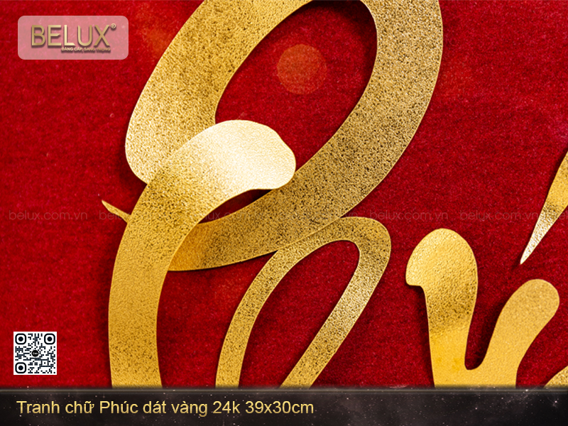 Tranh Chữ Phúc Thư Pháp Dát Vàng 24k