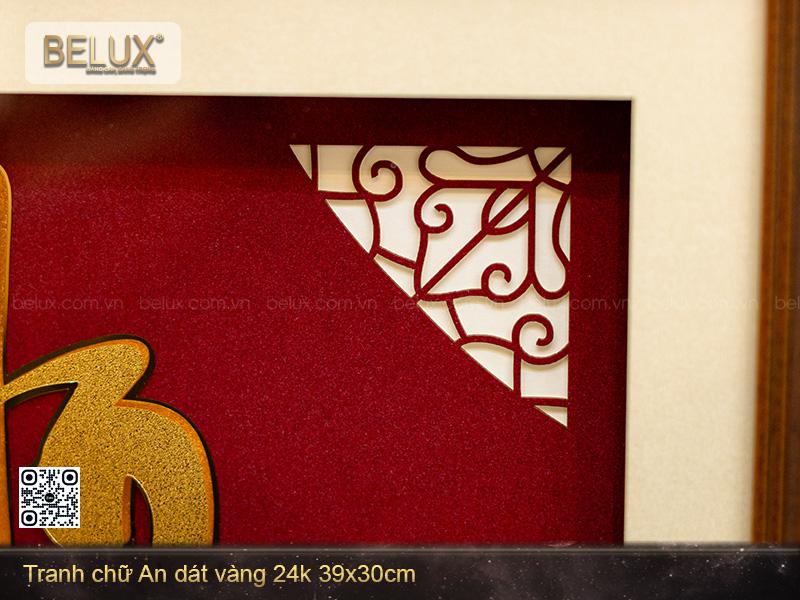 Tranh Chữ An Dát Vàng 24k Kt 39x30cm