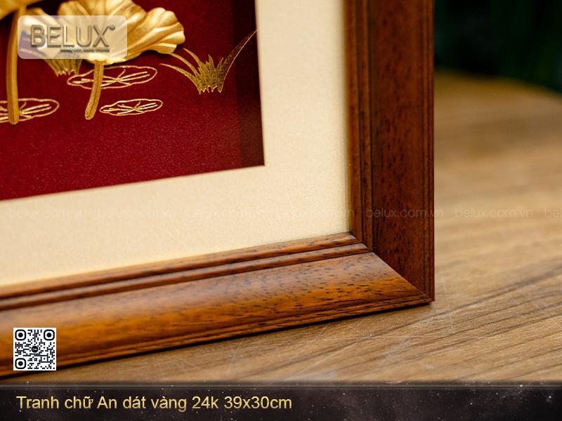 Tranh Chữ An Dát Vàng 24k Kt 39x30cm