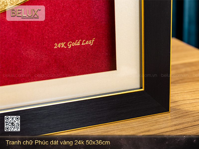 Tranh Chữ Phúc Dát Vàng 24k Kt 50x36cm