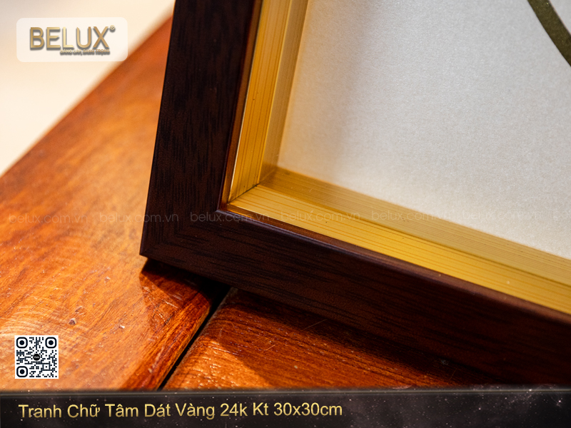 Tranh Chữ Tâm Dát Vàng 24k Kt 30x30cm
