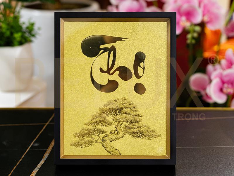 Tranh Chữ Thọ Bằng Đồng Kt 25x20cm