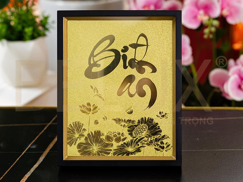 Tranh Chữ Bình An Bằng Đồng Kt 25x20cm
