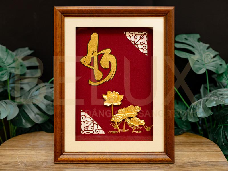 Tranh Chữ An Dát Vàng 24k Kt 39x30cm