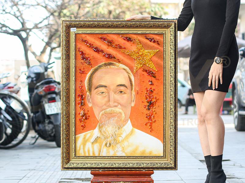 Tranh đá quý Hồ Chí Minh