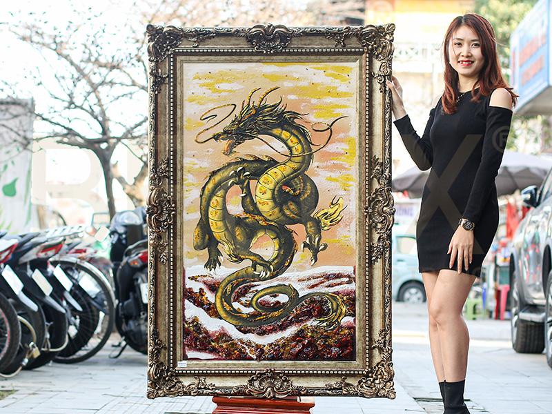Tranh đá quý Rồng mẫu 1