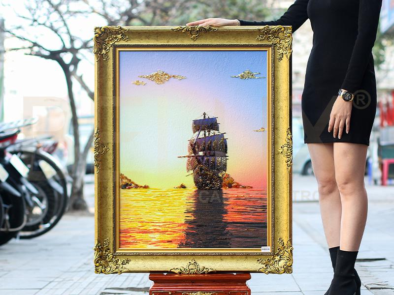 Tranh đá quý thuận buồm xuôi gió mẫu 1