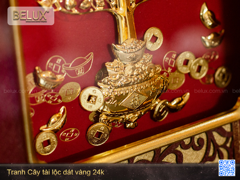 Tranh cây Tài Lộc dát vàng 24K
