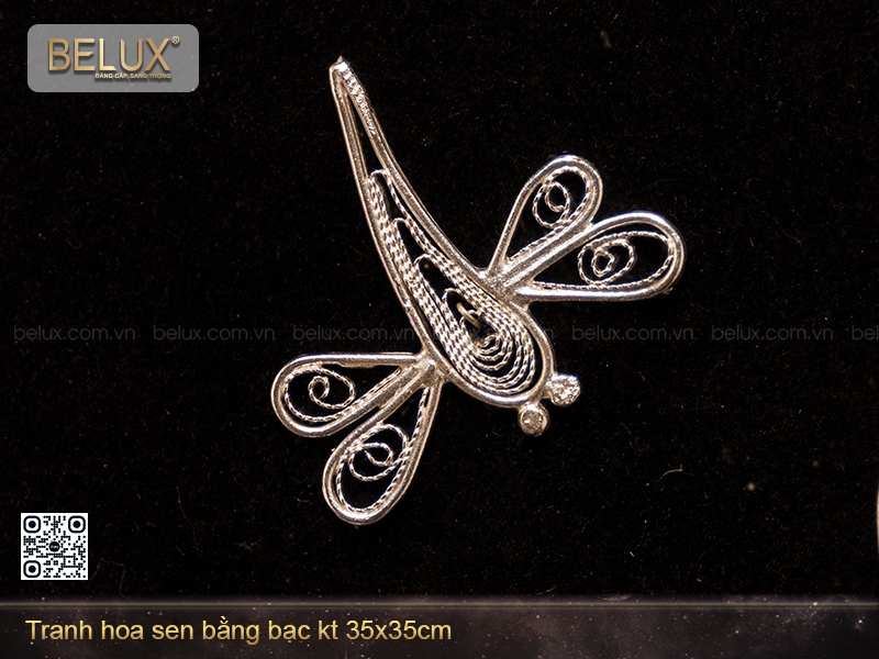 Tranh Hoa Sen Bằng Bạc Kt 35x35cm
