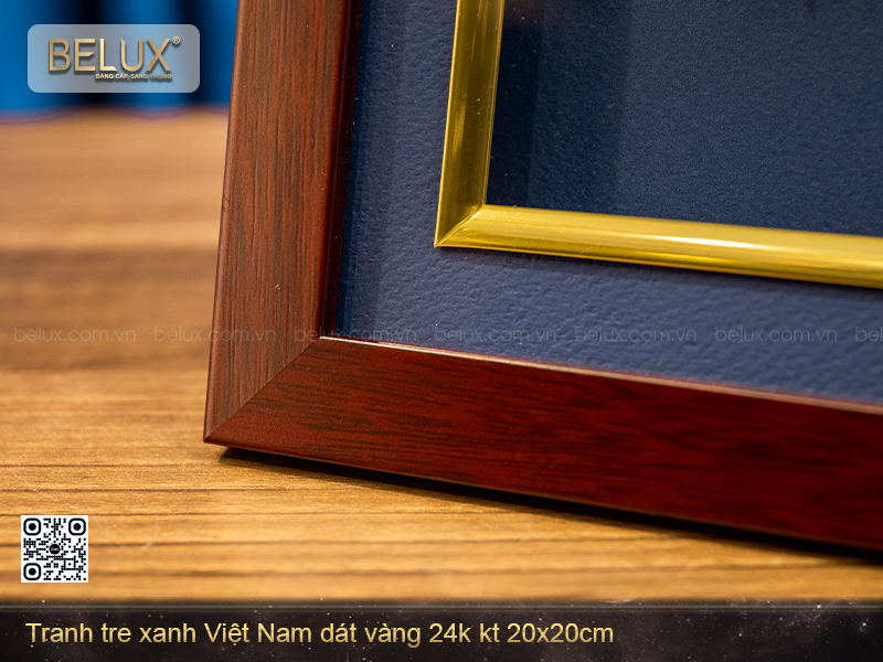 Tranh Tre Xanh Việt Nam Dát Vàng Kt 20x20cm