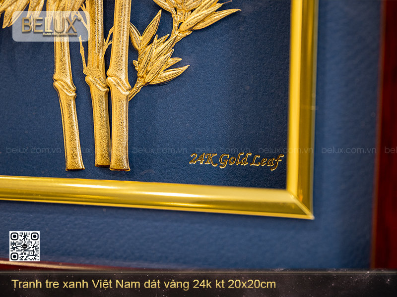 Tranh Tre Xanh Việt Nam Dát Vàng Kt 20x20cm