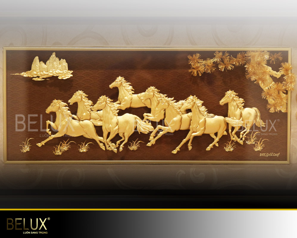 Tranh Mã Đáo Thành Công Mạ Vàng 24k Mẫu 7