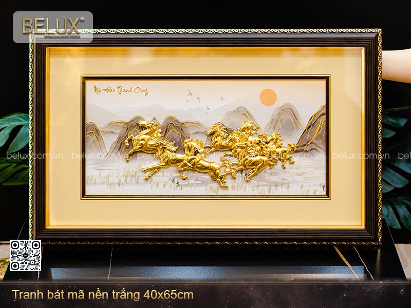 Tranh Bát Mã Dát Vàng 24k 65x40cm