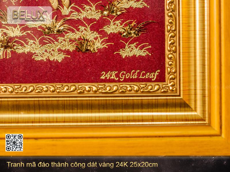 Tranh quà tặng mã đáo thành công dát vàng 24k mẫu 5