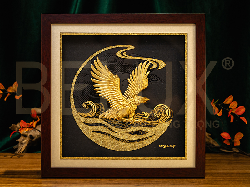 Tranh Đại Bàng Dát Vàng 24k Kt 30x30cm