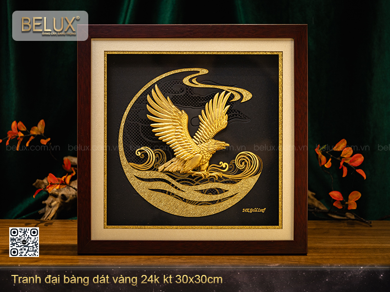 Tranh Đại Bàng Dát Vàng 24k Kt 30x30cm