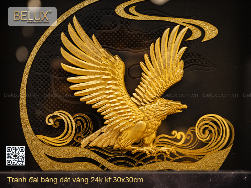 Tranh Đại Bàng Dát Vàng 24k Kt 30x30cm