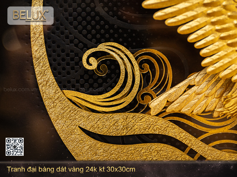 Tranh Đại Bàng Dát Vàng 24k Kt 30x30cm