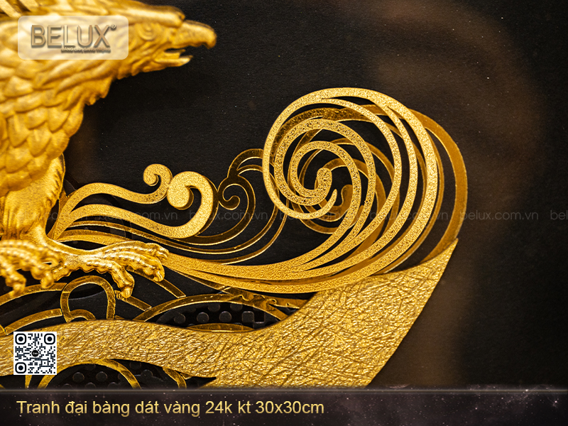 Tranh Đại Bàng Dát Vàng 24k Kt 30x30cm