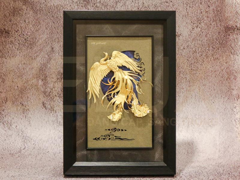 Tranh Phượng Hoàng Mạ Vàng 24k Khổ 24×35 Cm