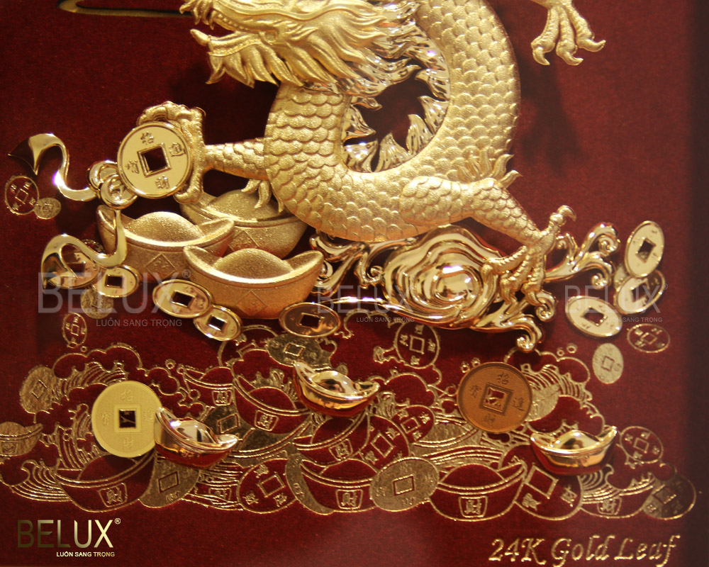 Tranh kim long dát vàng 24k