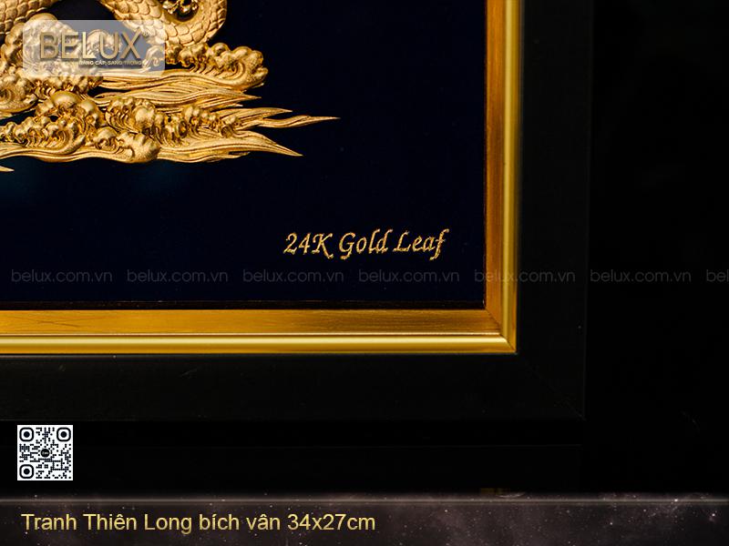 Tranh Thiên Long Bích Vân Dát Vàng 24k