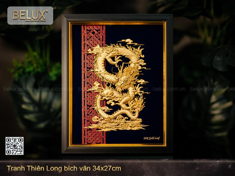 Tranh Thiên Long Bích Vân Dát Vàng 24k
