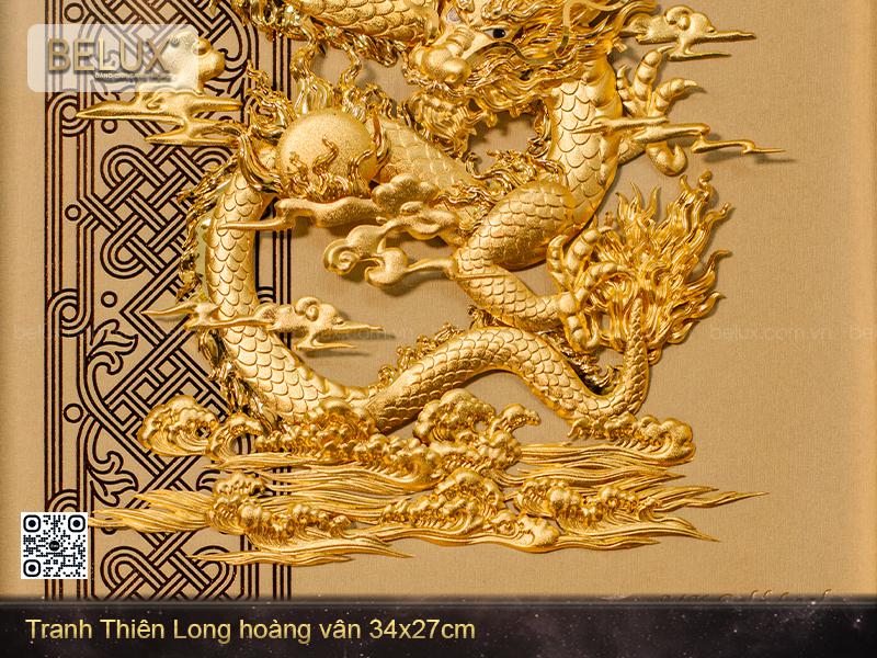 Tranh Thiên Long Hoàng Vân Dát Vàng 24k