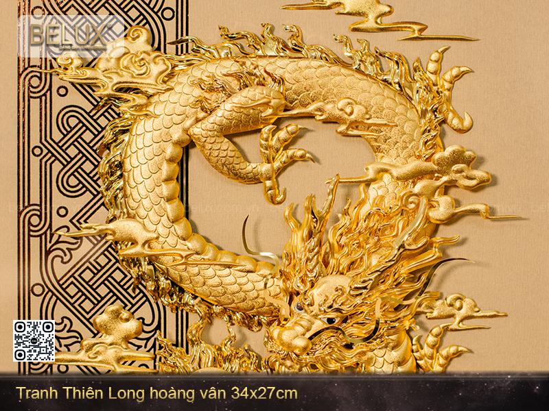 Tranh Thiên Long Hoàng Vân Dát Vàng 24k