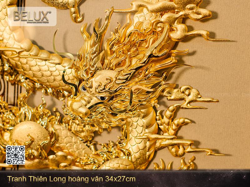 Tranh Thiên Long Hoàng Vân Dát Vàng 24k