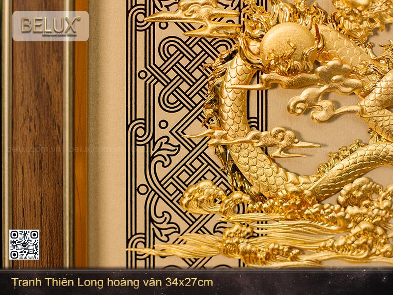 Tranh Thiên Long Hoàng Vân Dát Vàng 24k