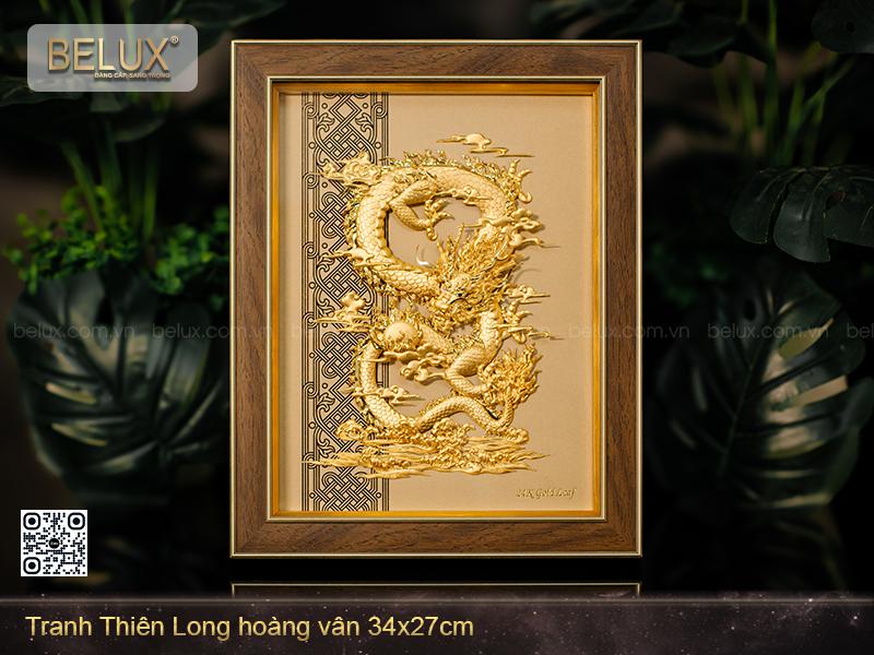 Tranh Thiên Long Hoàng Vân Dát Vàng 24k