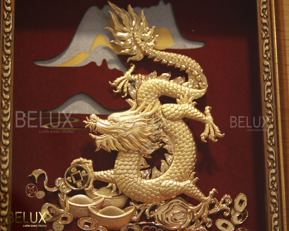 Tranh kim long dát vàng 24k
