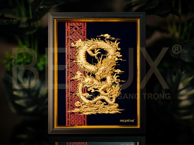 Tranh Thiên Long Bích Vân Dát Vàng 24k