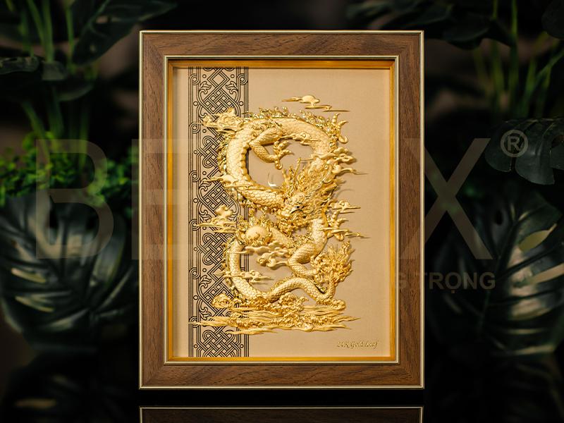 Tranh Thiên Long Hoàng Vân Dát Vàng 24k