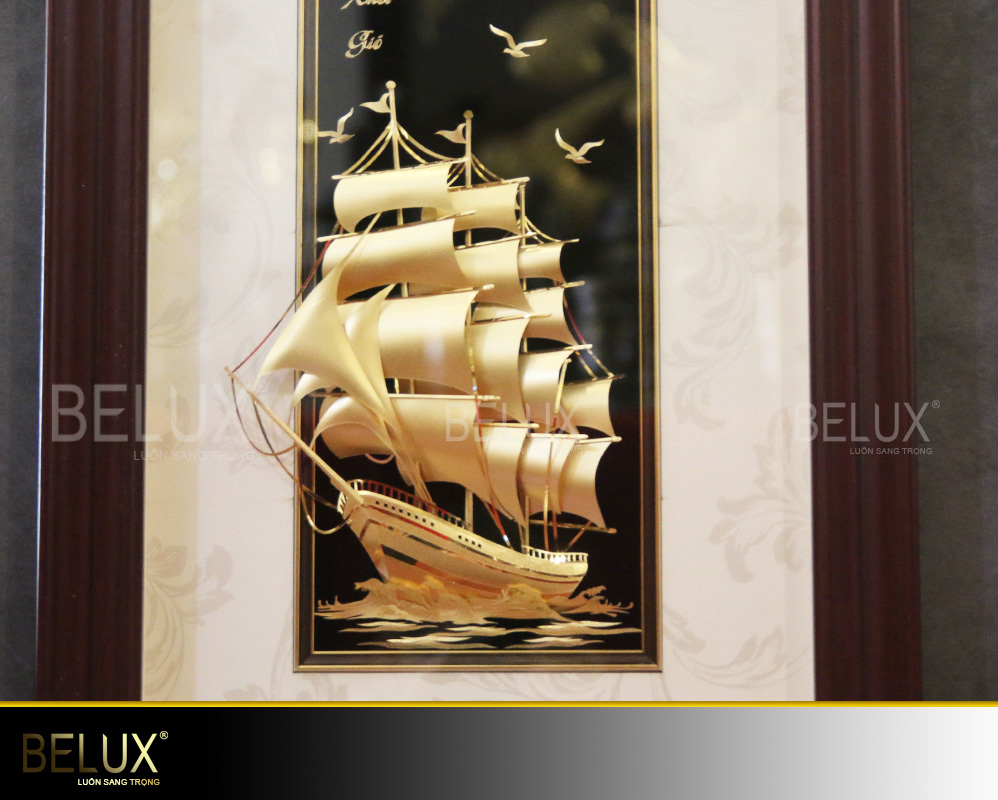 Tranh Thuyền Thuận Buồm Xuôi Gió Dát Vàng 24k Mẫu 15