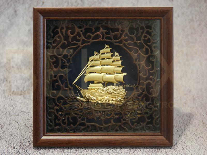 Tranh Thuận Buồm Xuôi Gió Dát Vàng 24k 20×20 Cm