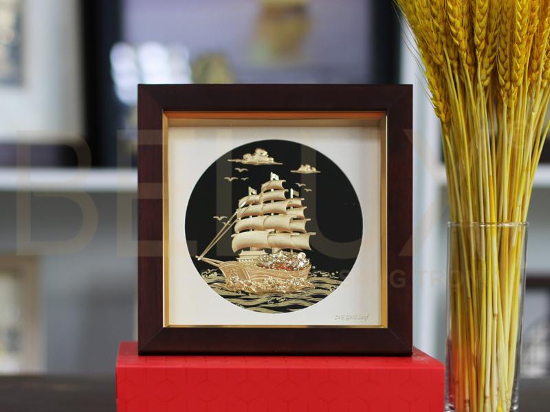 Tranh thuận buồm xuôi gió dát vàng 24k mẫu 9