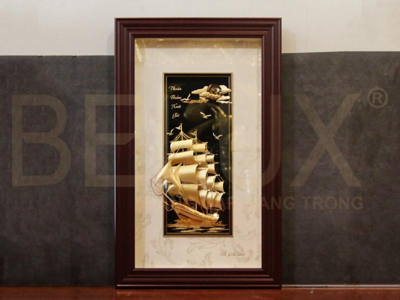 Tranh Thuyền Thuận Buồm Xuôi Gió Dát Vàng 24k Mẫu 15