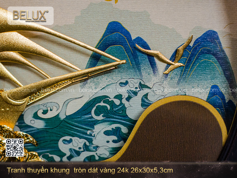 Tranh Thuyền Thuận Buồm Xuôi Gió Dát Vàng 24k