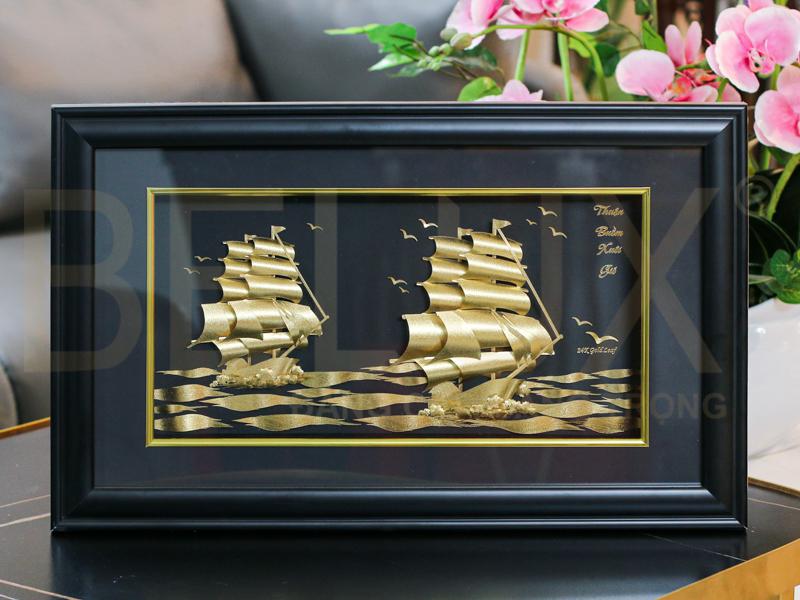 Tranh Thuyền Dát Vàng 24k Mẫu 16