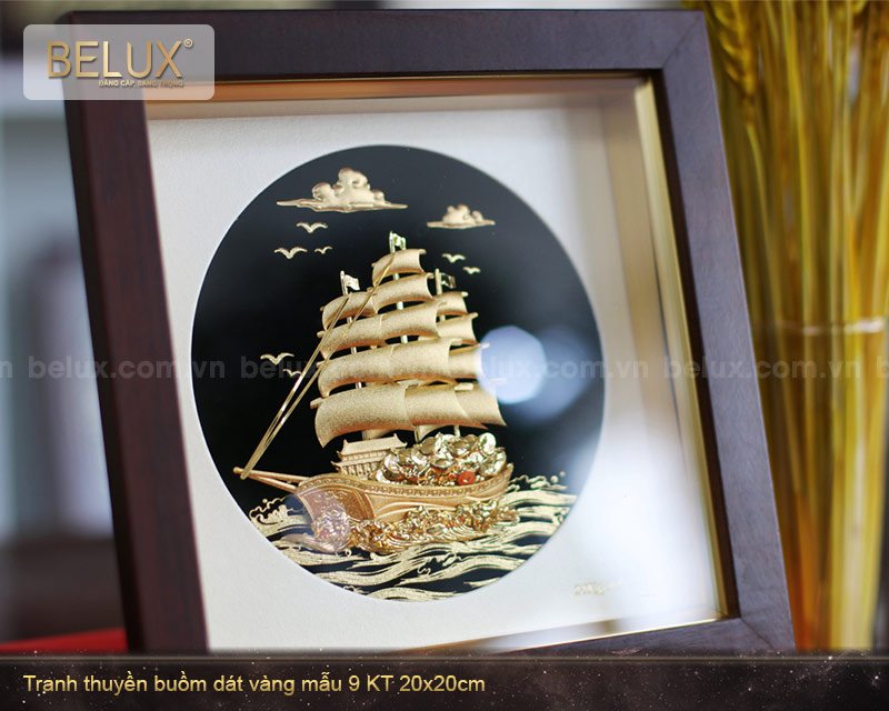 Tranh thuận buồm xuôi gió dát vàng 24k mẫu 9