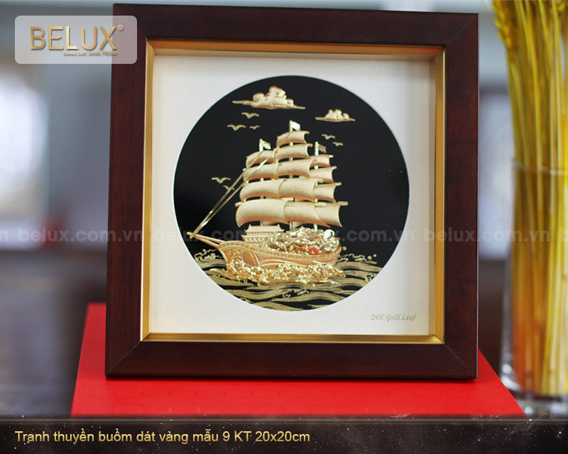 Tranh thuận buồm xuôi gió dát vàng 24k mẫu 9