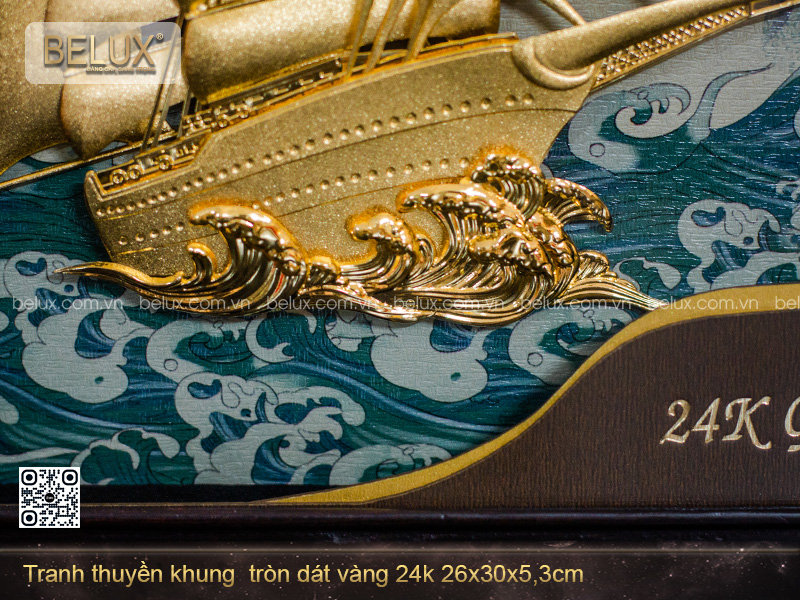 Tranh Thuyền Thuận Buồm Xuôi Gió Dát Vàng 24k