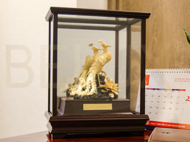 Tượng Phượng Hoàng Dát Vàng 24K (26x17x30 Cm)