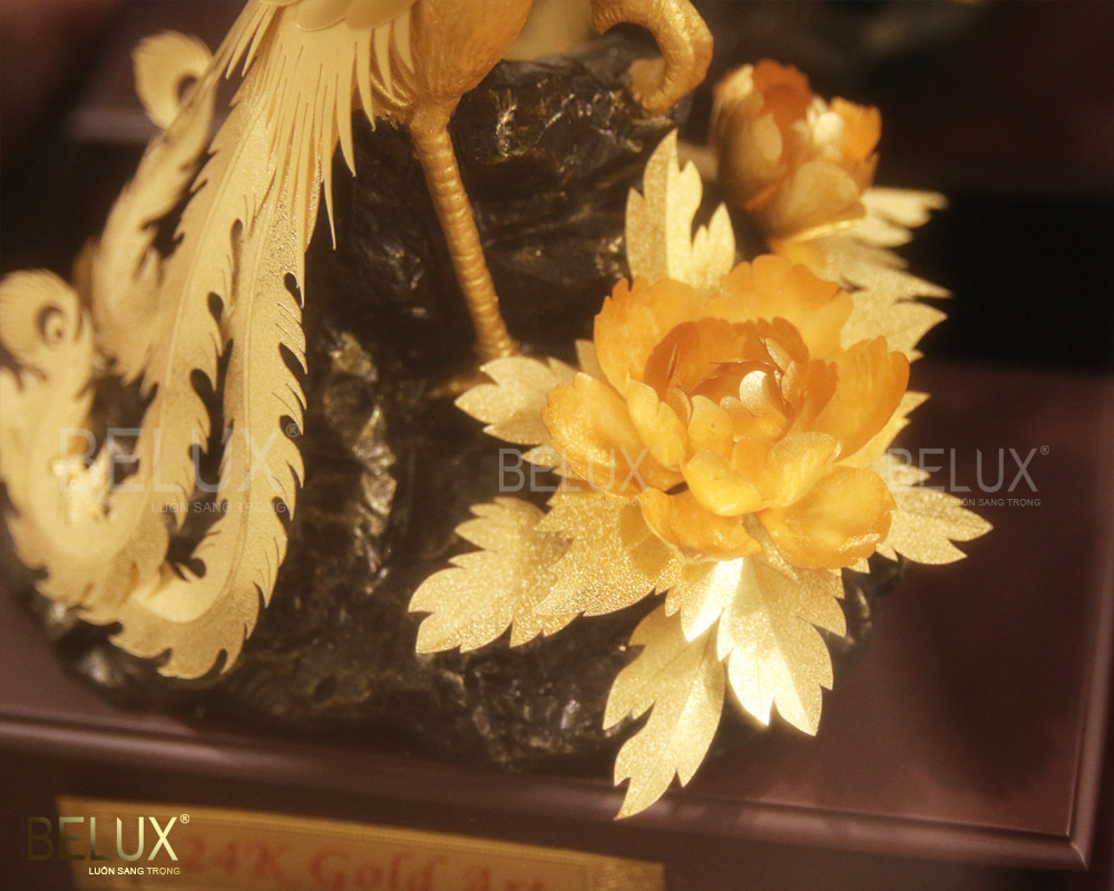 Tượng Phượng Hoàng Dát Vàng 24K (26x17x30 Cm)
